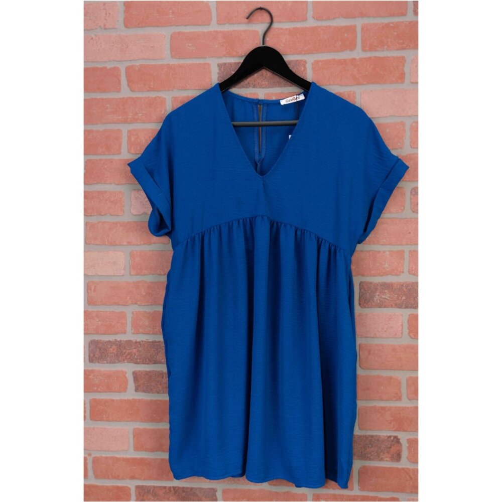 π Cobalt Blue Babydoll Dress - Size Small - Picture 5 of 10